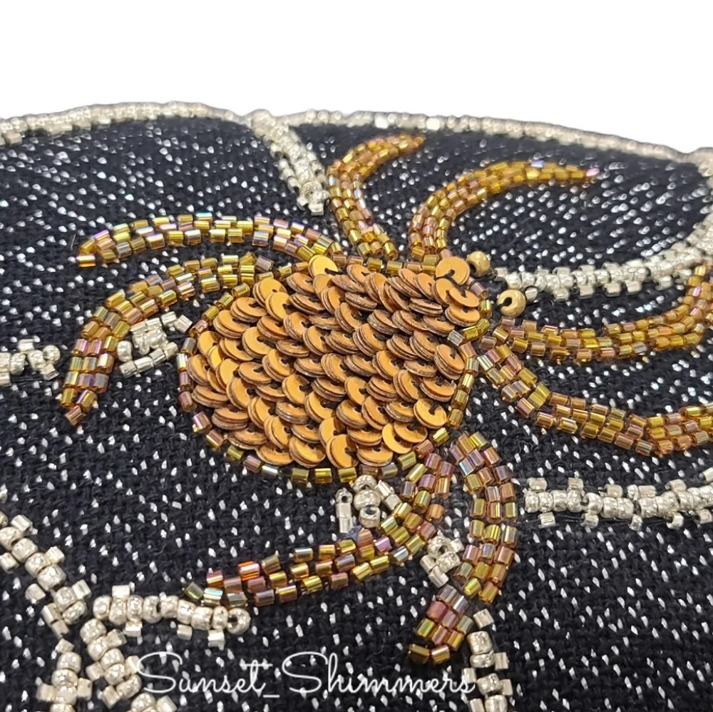 Witch Crafters Halloween Seguin Spider Beaded Spiderweb Pillow Spooky Decor 14